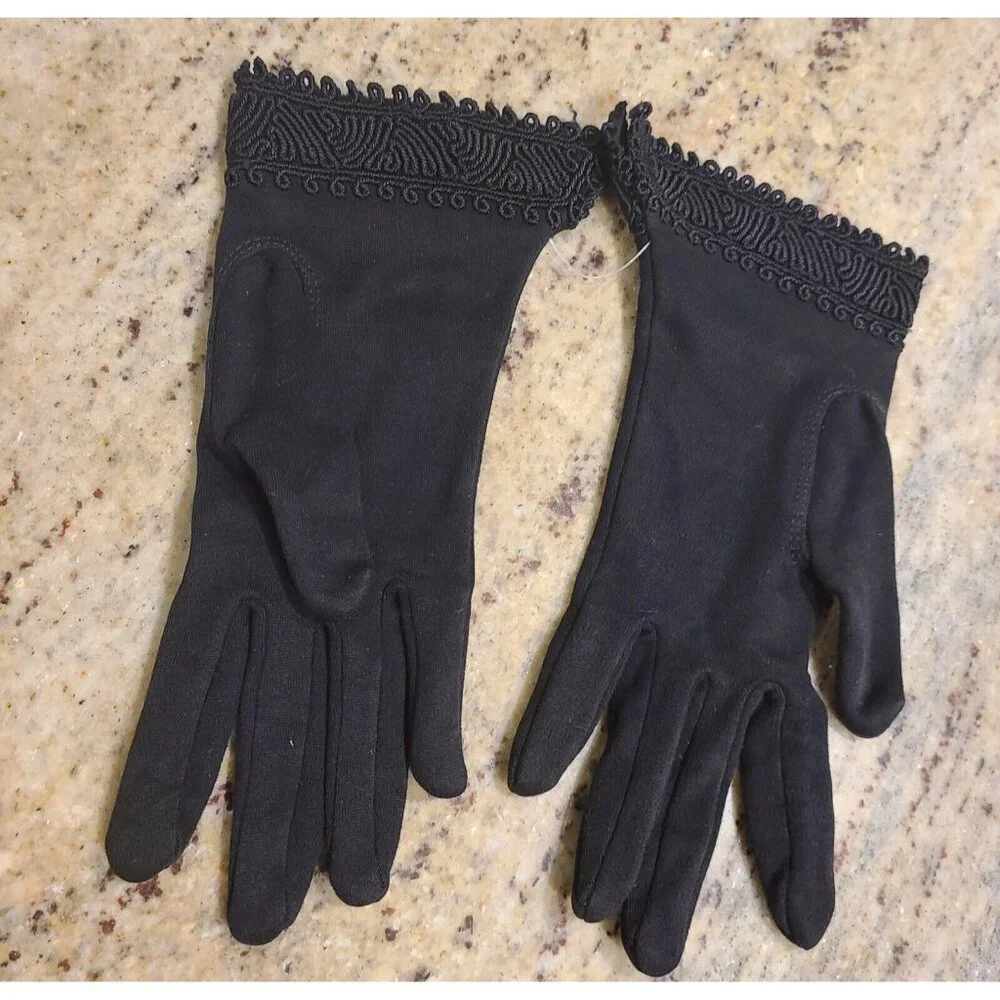 New? Vtg Size 6 Small Black Cotton Stretch Formal 8.5